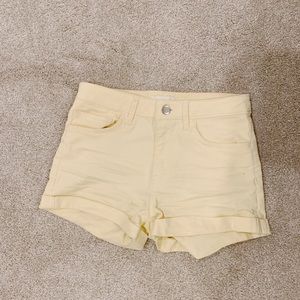 H&M light yellow shorts size 0